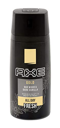 AXE Body Spray Gold Oud Wood & Fresh Vanilla for Men, 5.07 oz (Pack of 3) Fragrance Men's Deodorant Cologne