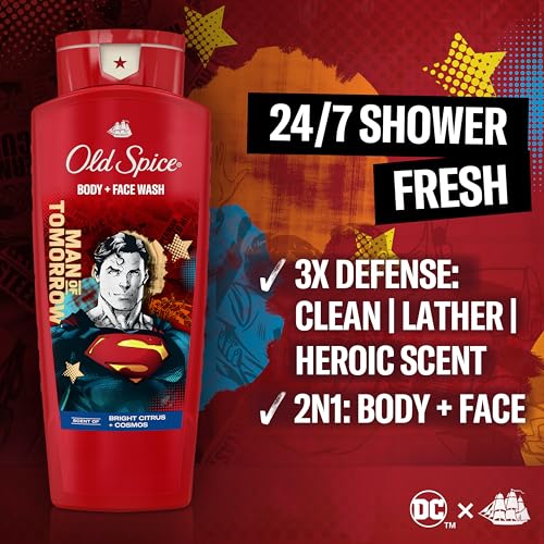 Old Spice 3X Defense Cleansing Body Wash for Men Smell Like a Hero 24 oz(compact design)