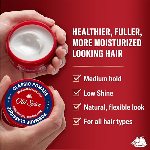 Old Spice Classic Pomade for Men with Medium Hold and Low Shine
| Men's Old Spice Classic Pomade, Medium Hold |22 oz
|